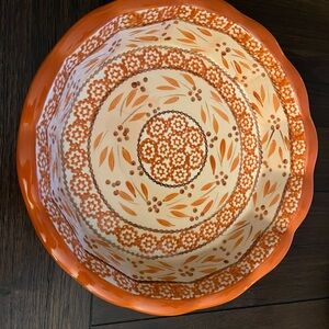 Temptations Orange and White Ceramic Dish